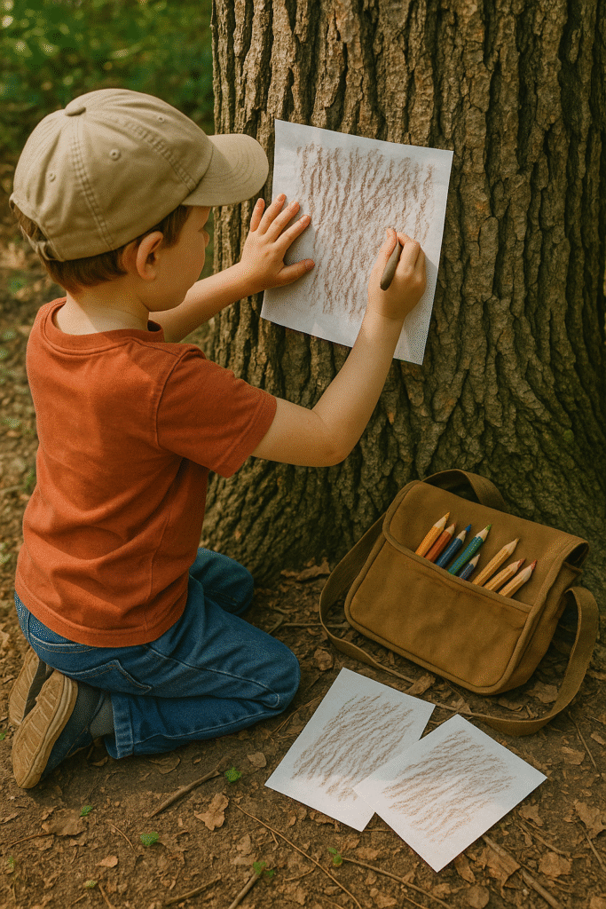 Tree Bark Rubbing Art