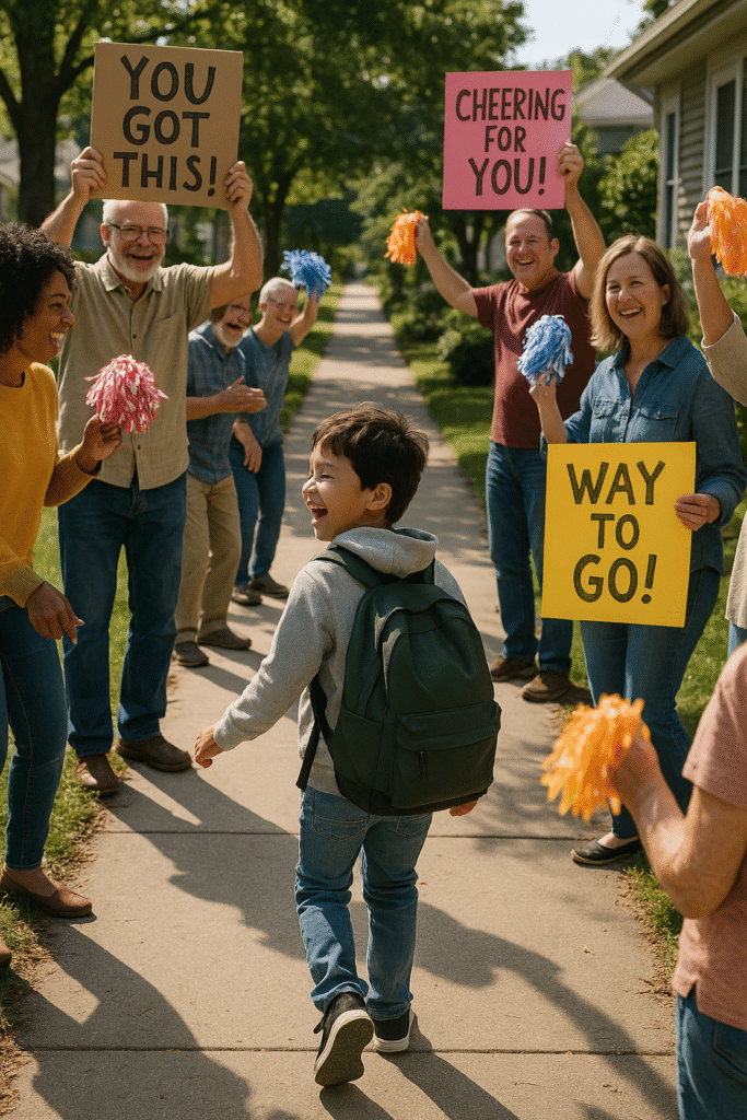 Sidewalk Cheer Tunnel with Neighbors