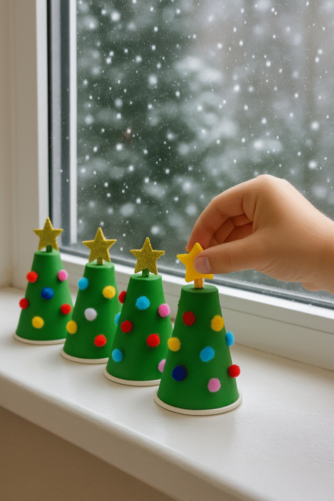 DIY Mini Christmas Trees from Paper Cups