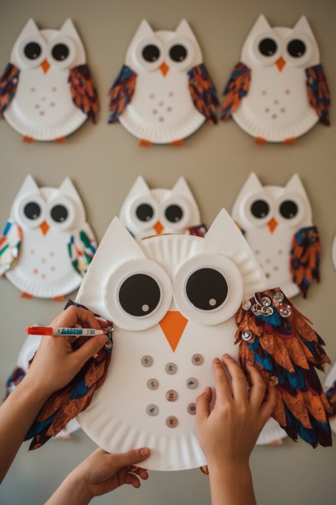 Paper Plate Owls