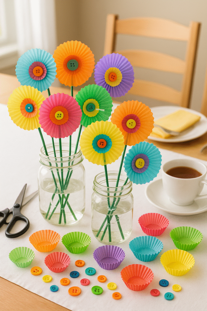Cupcake-Liner Flowers