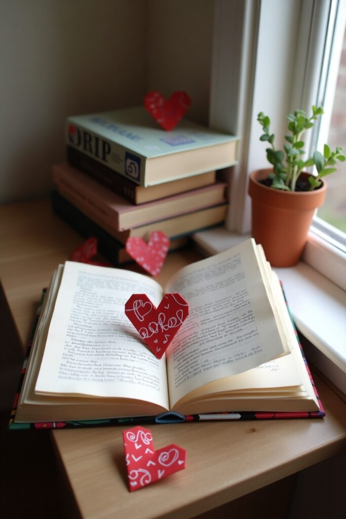 Origami Heart Bookmarks