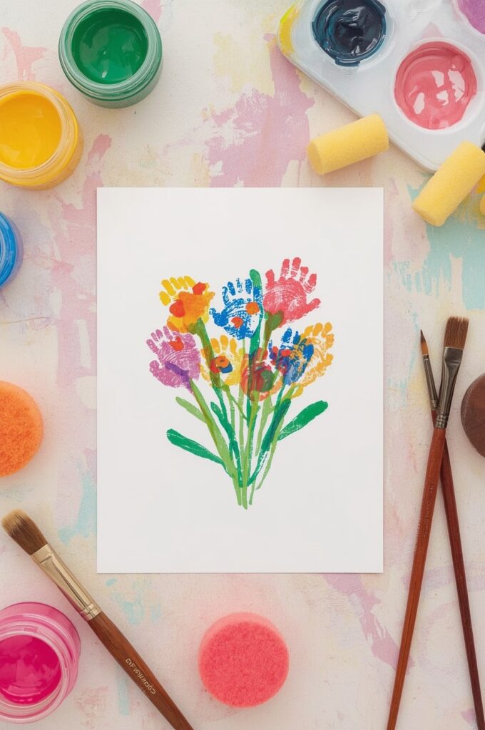 Fingerprint Flower Bouquet Card
