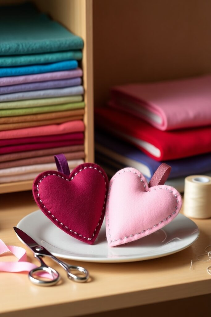 Felt Heart Ornaments