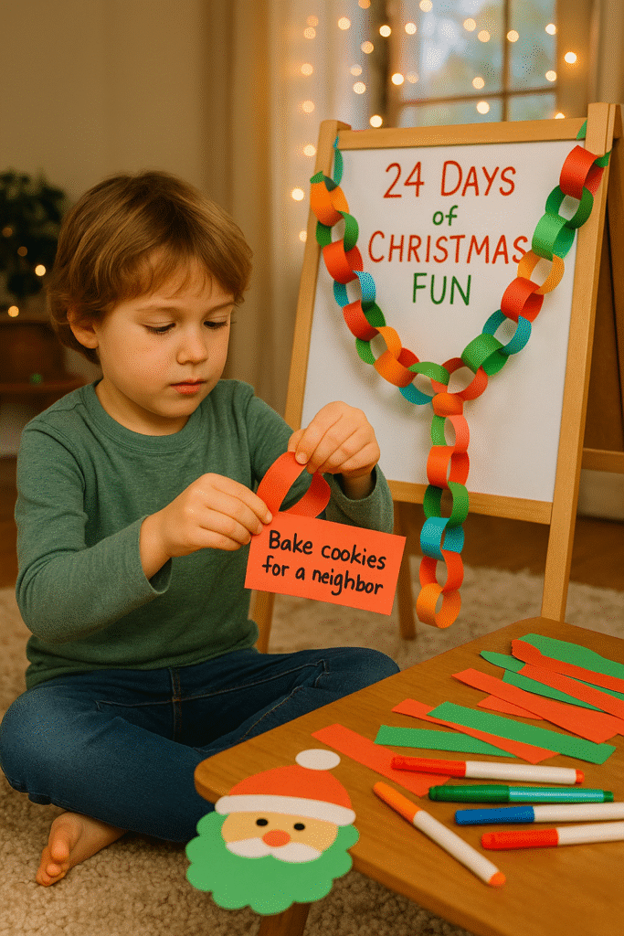 Countdown Paper Chain with Family Challenges
