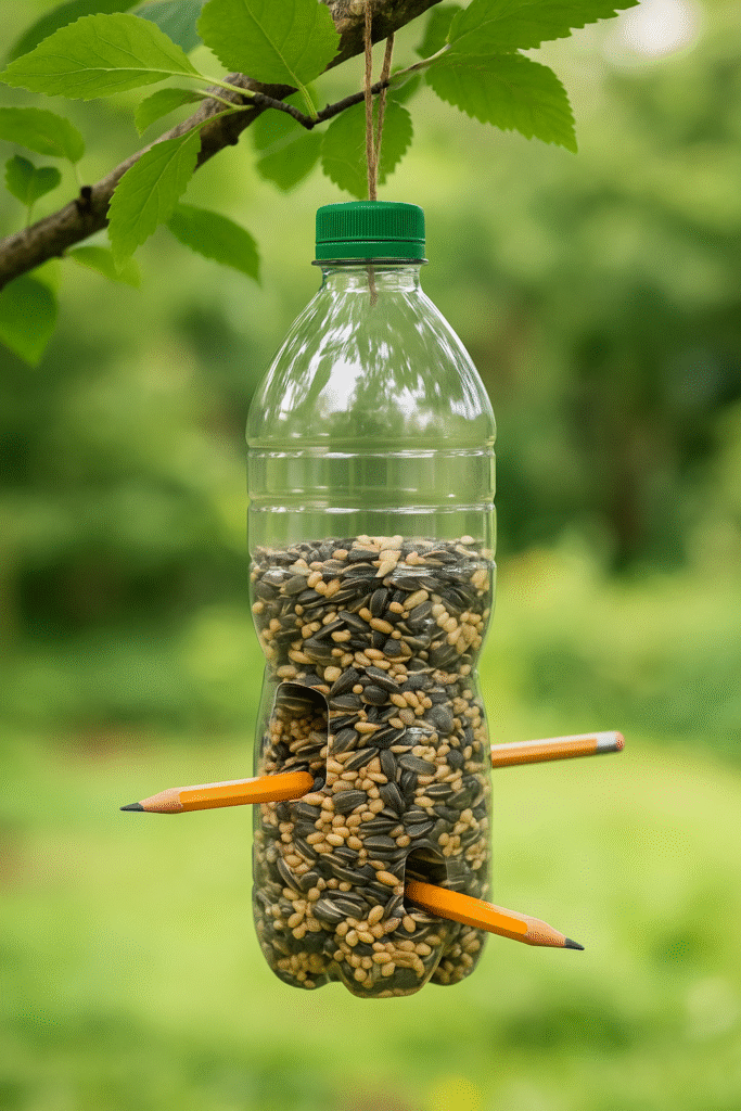 Recycled Bottle Bird Feeder