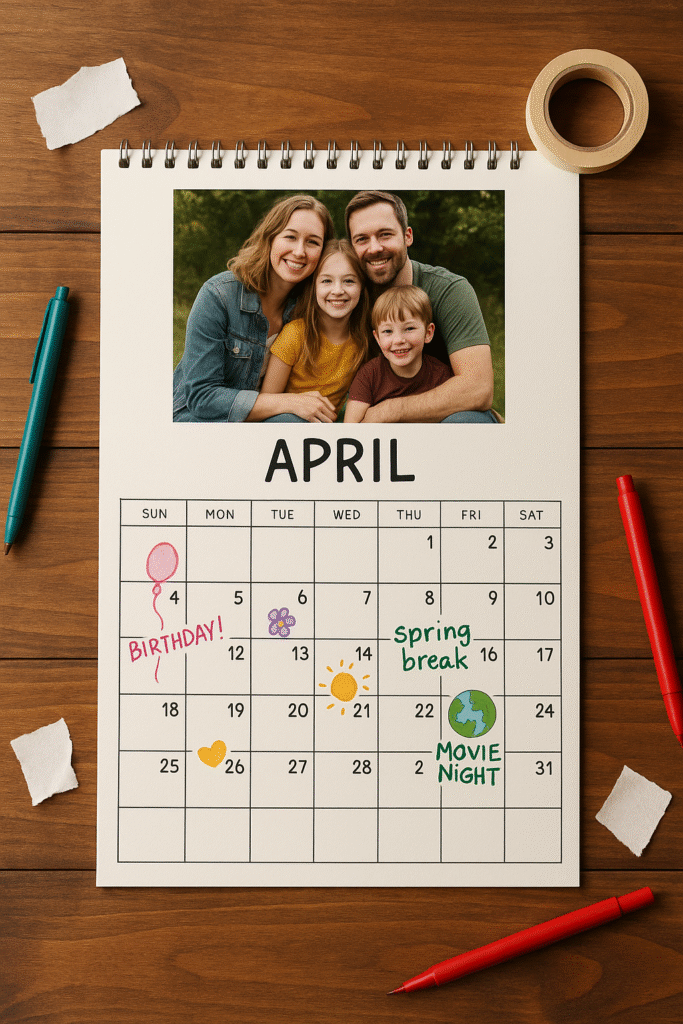 Personalized Photo Calendar Page