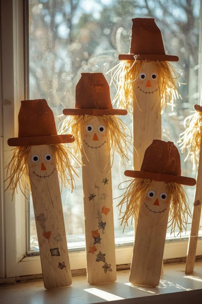 Popsicle Stick Scarecrows