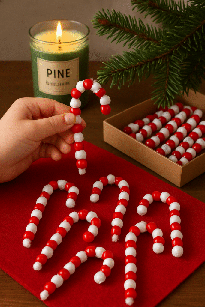 Beaded Candy Cane Tree Hangers