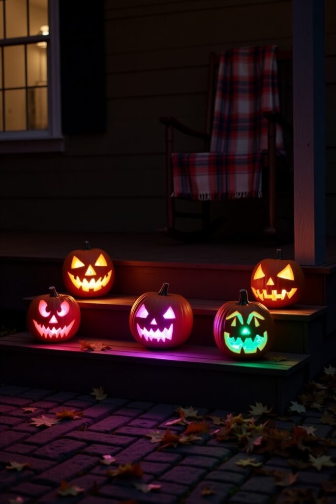 Glow Stick Jack-o’-Lanterns