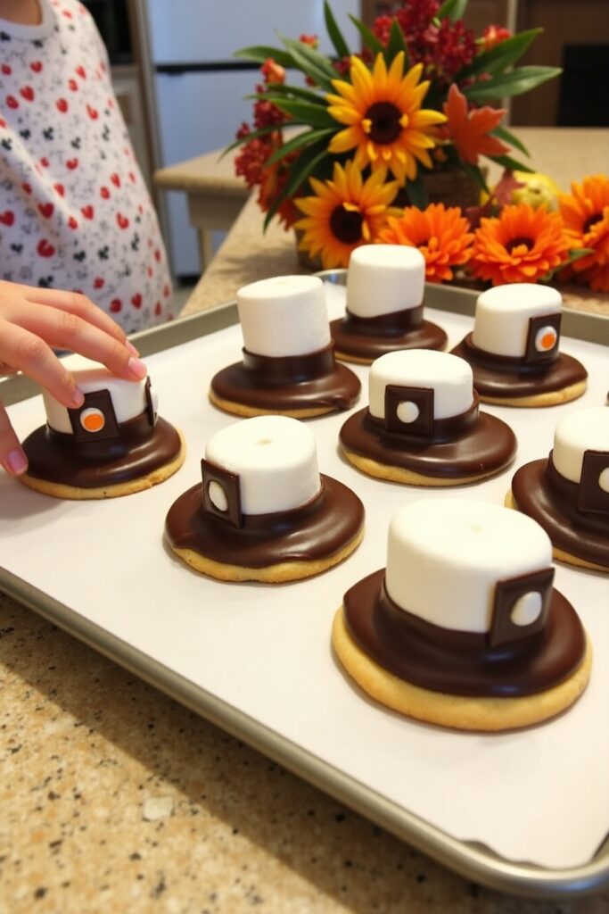 Marshmallow Pilgrim Hats