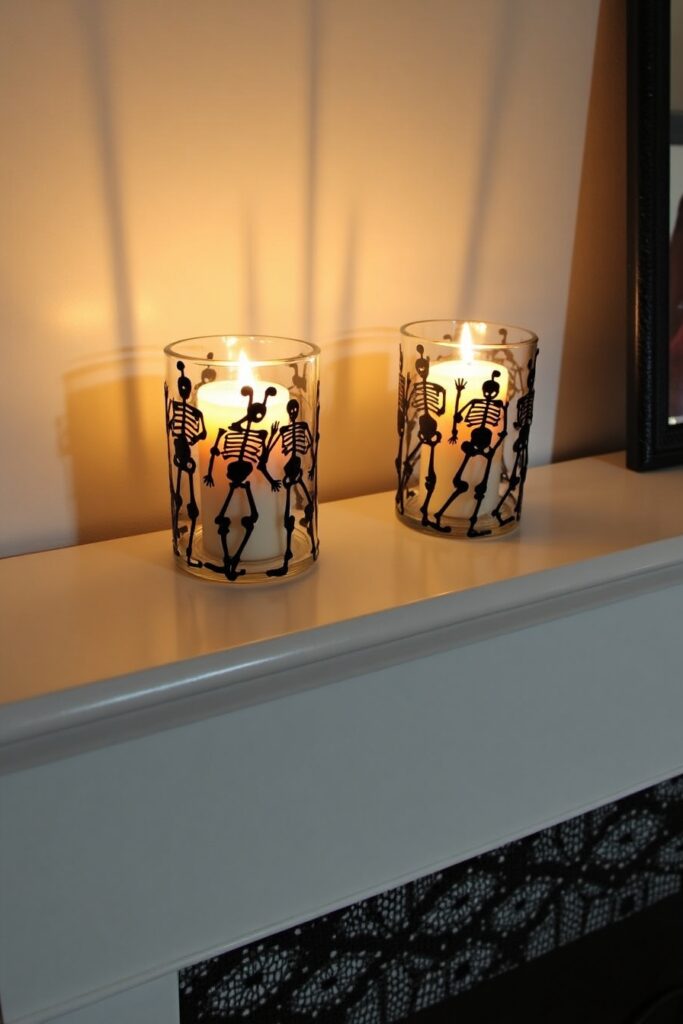 DIY Skeleton Candle Holders
