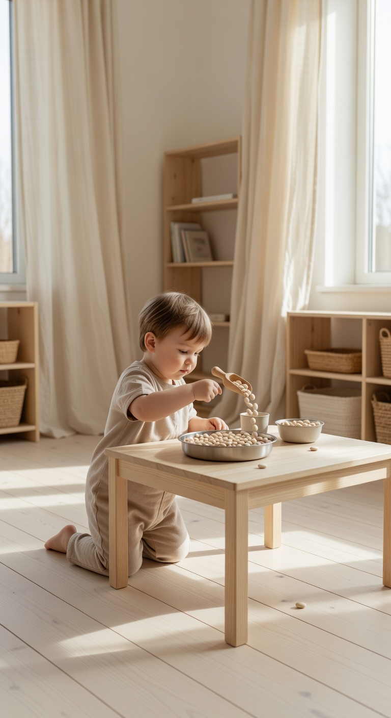 bean pouring sensory activity