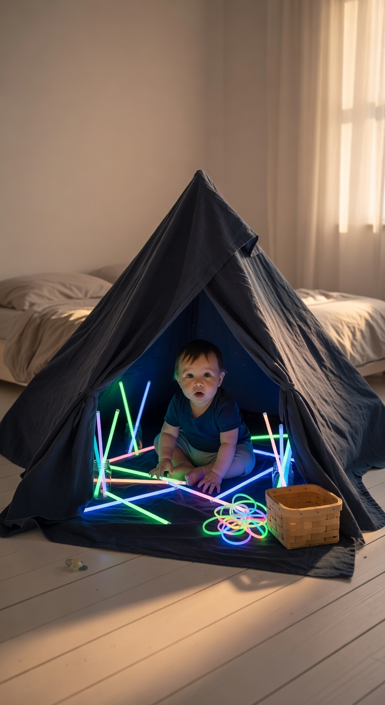 glowing adventure in tent
