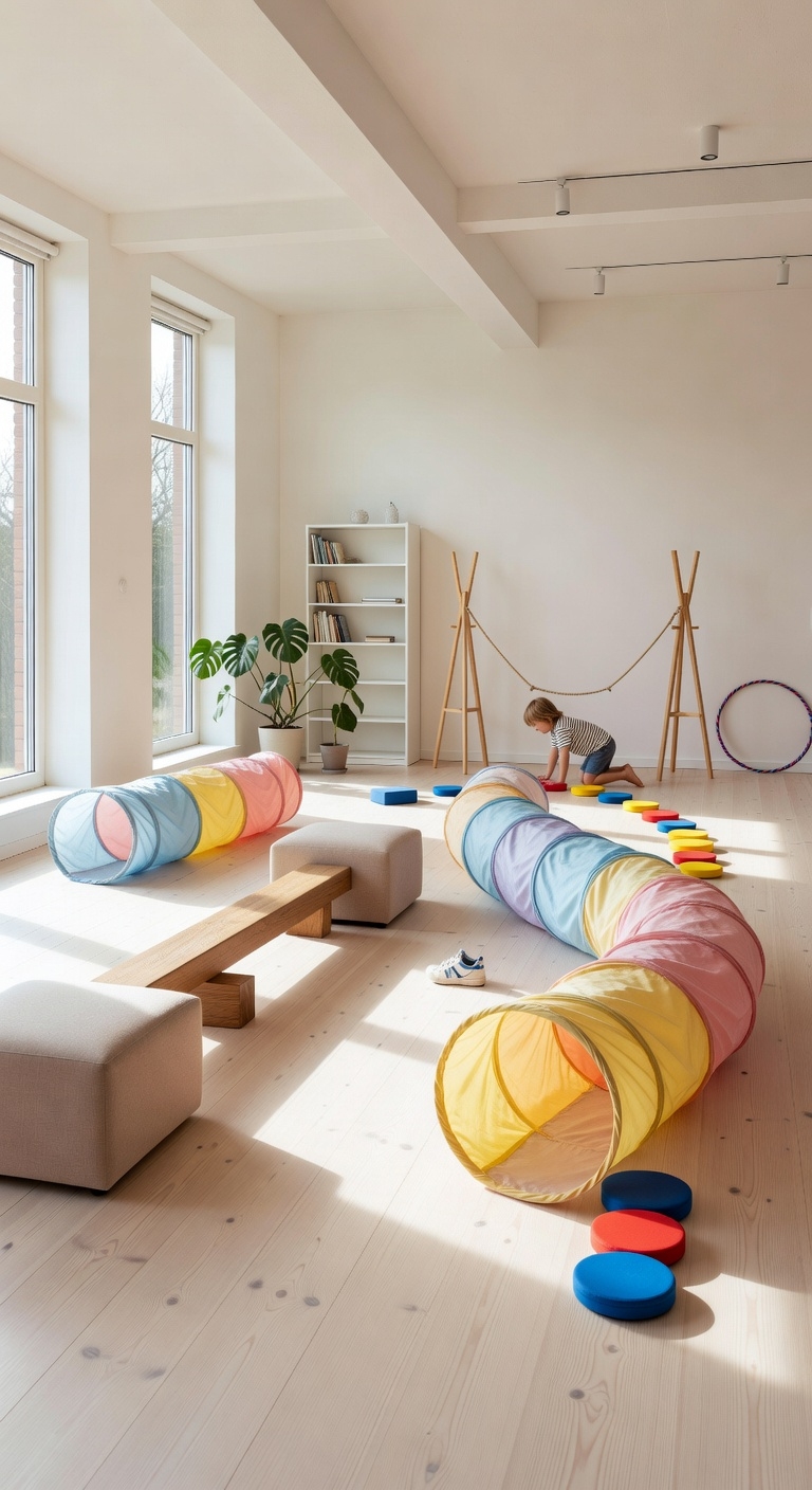 indoor obstacle course setup