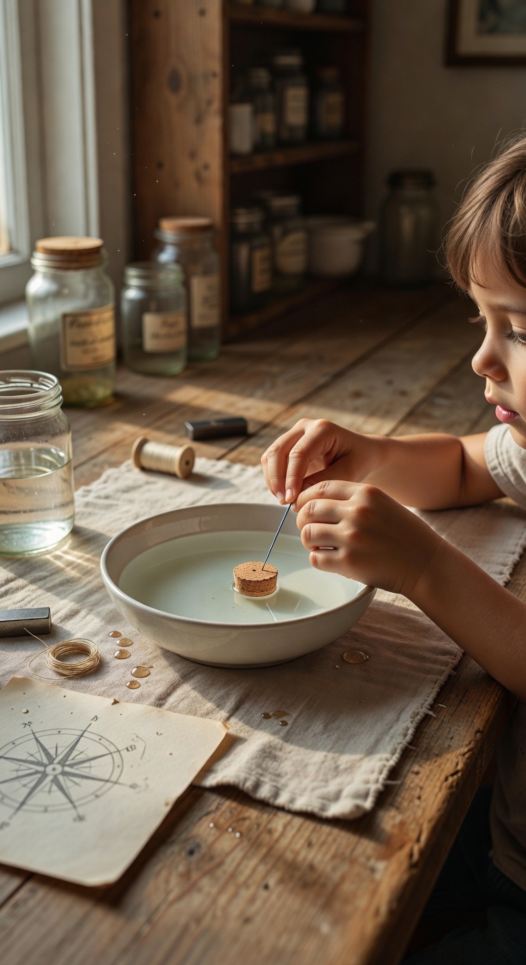 magnetized needle compass creation