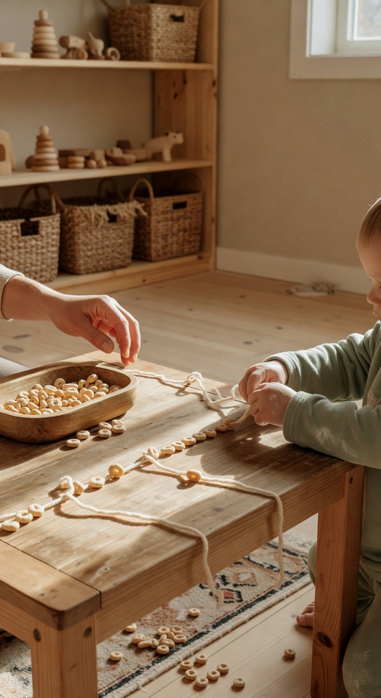 string cheerios on yarn