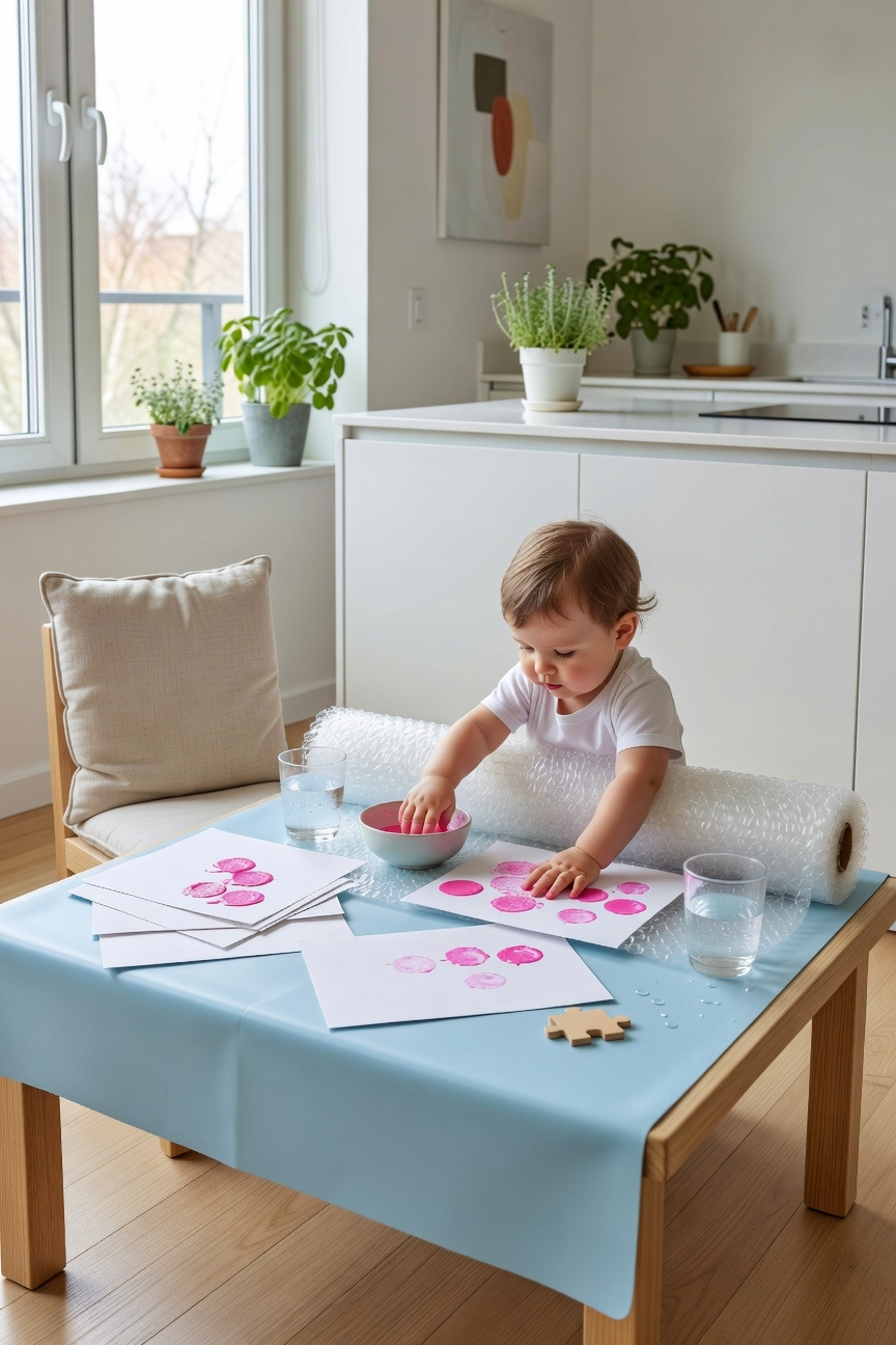 bubble wrap stamping fun