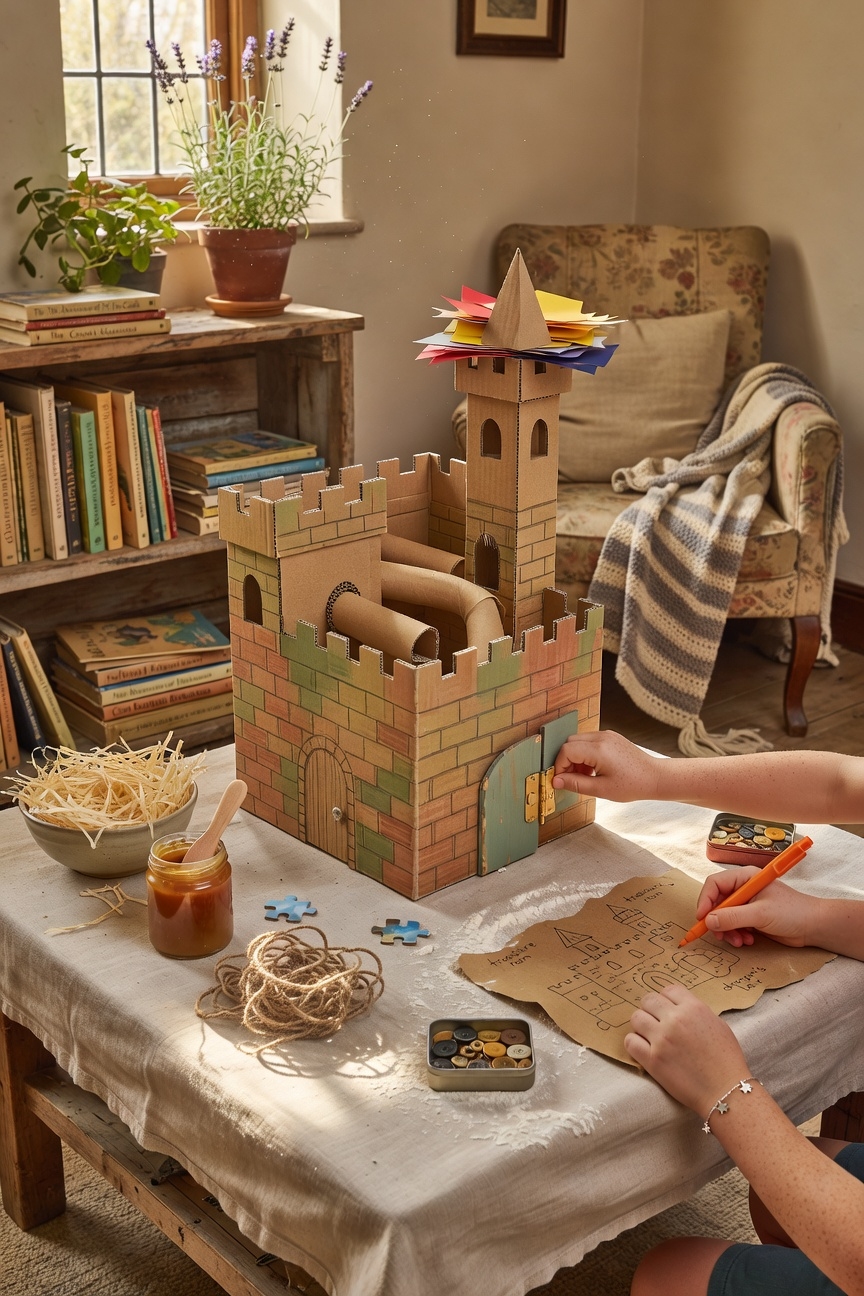 cardboard castle with passages