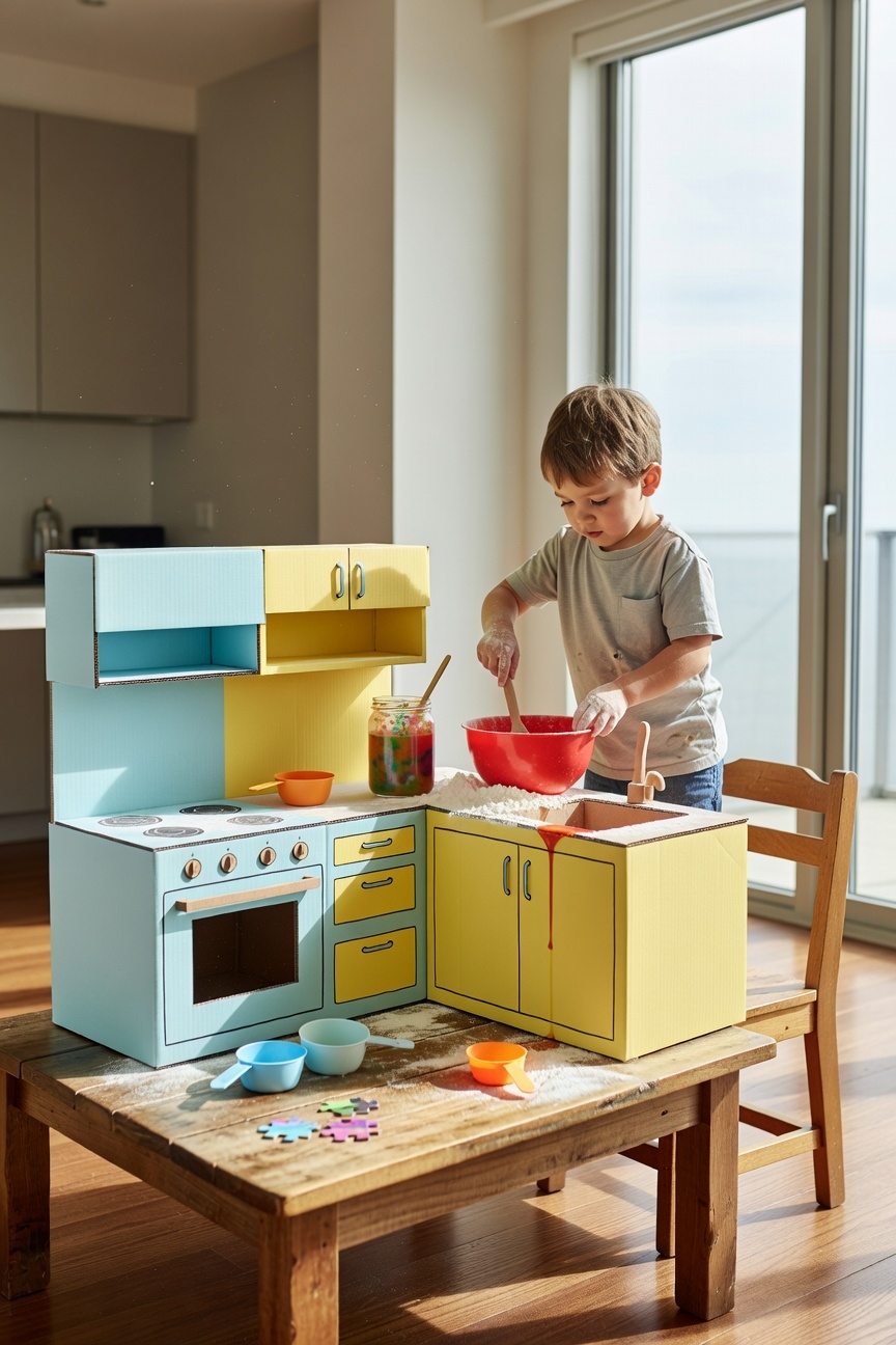 cardboard kitchen for kids