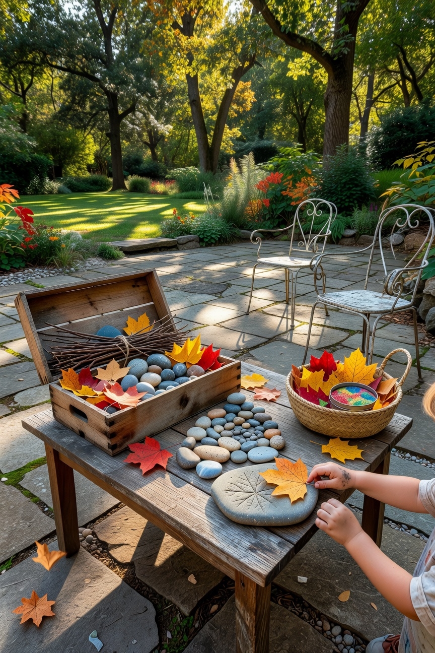 colorful garden stone markers