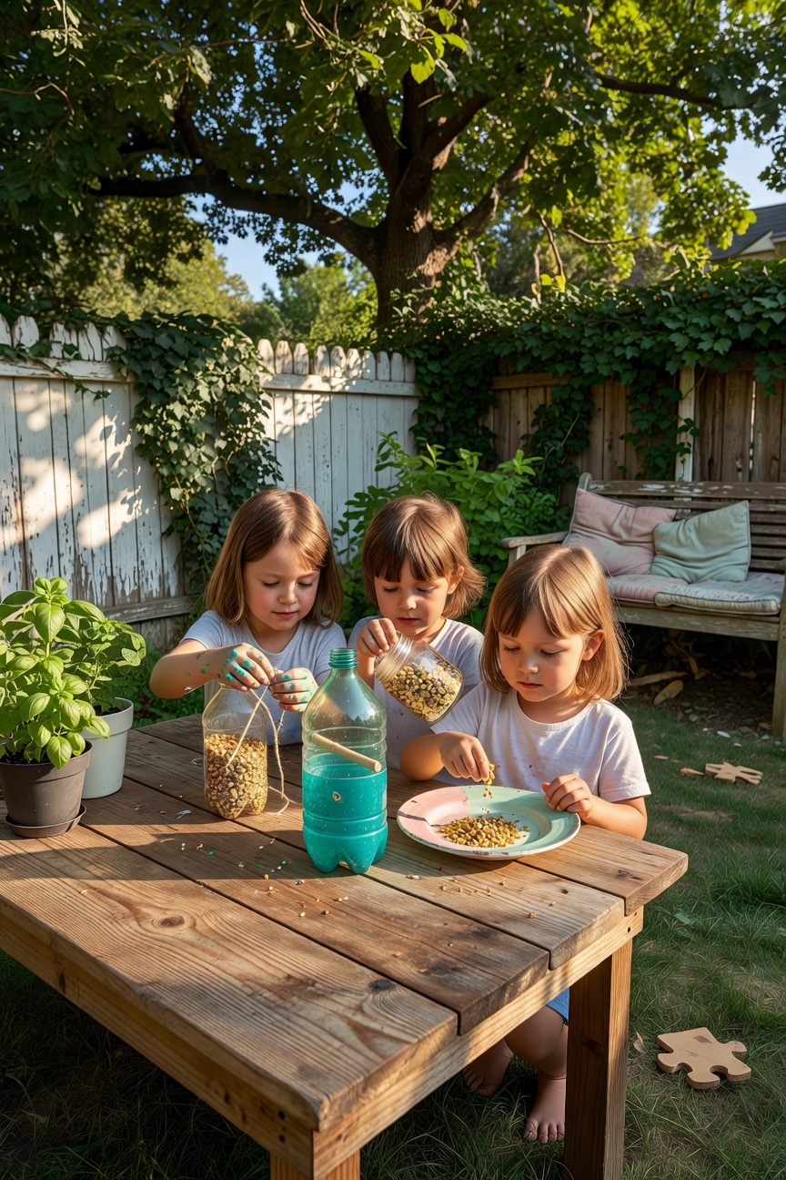creative recycling bird feeder