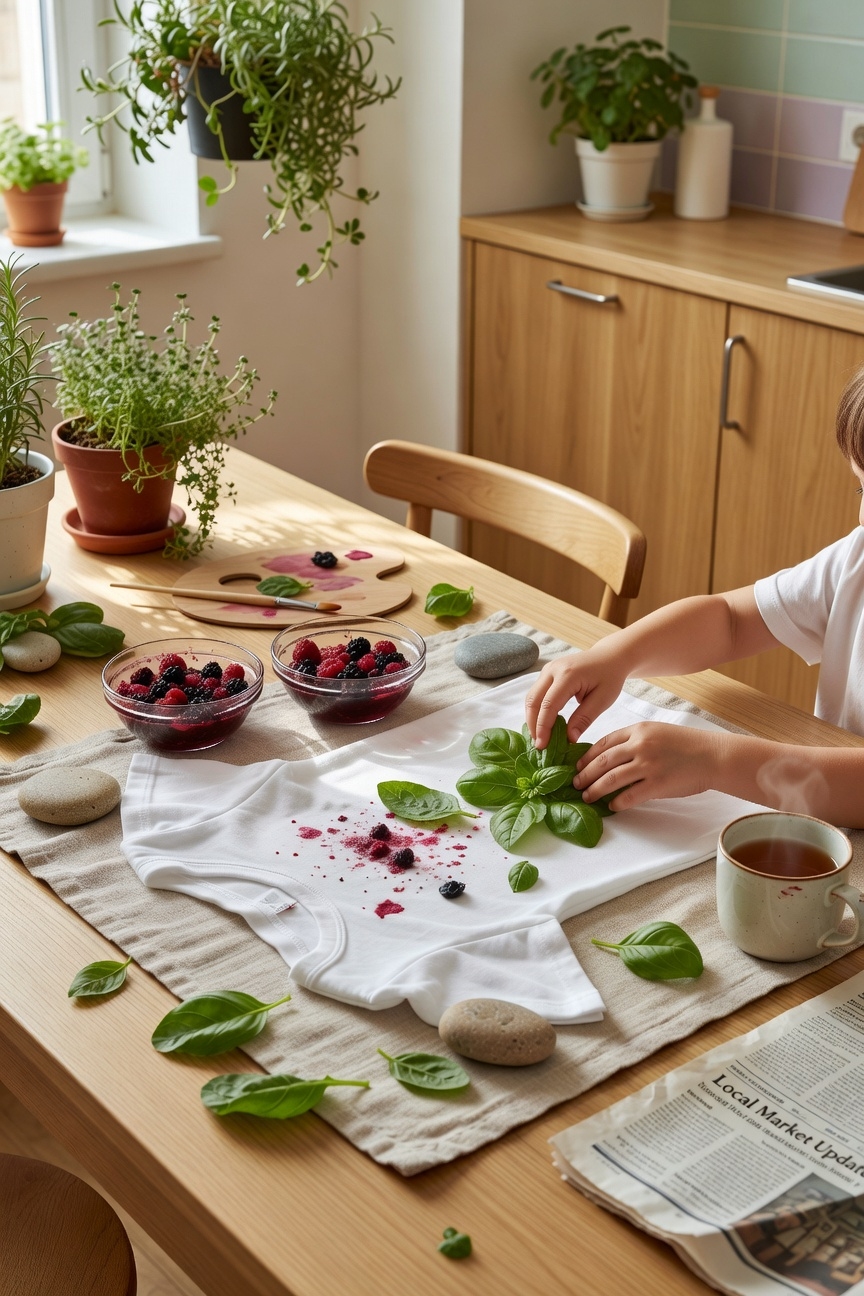 leaf printing t shirt activity