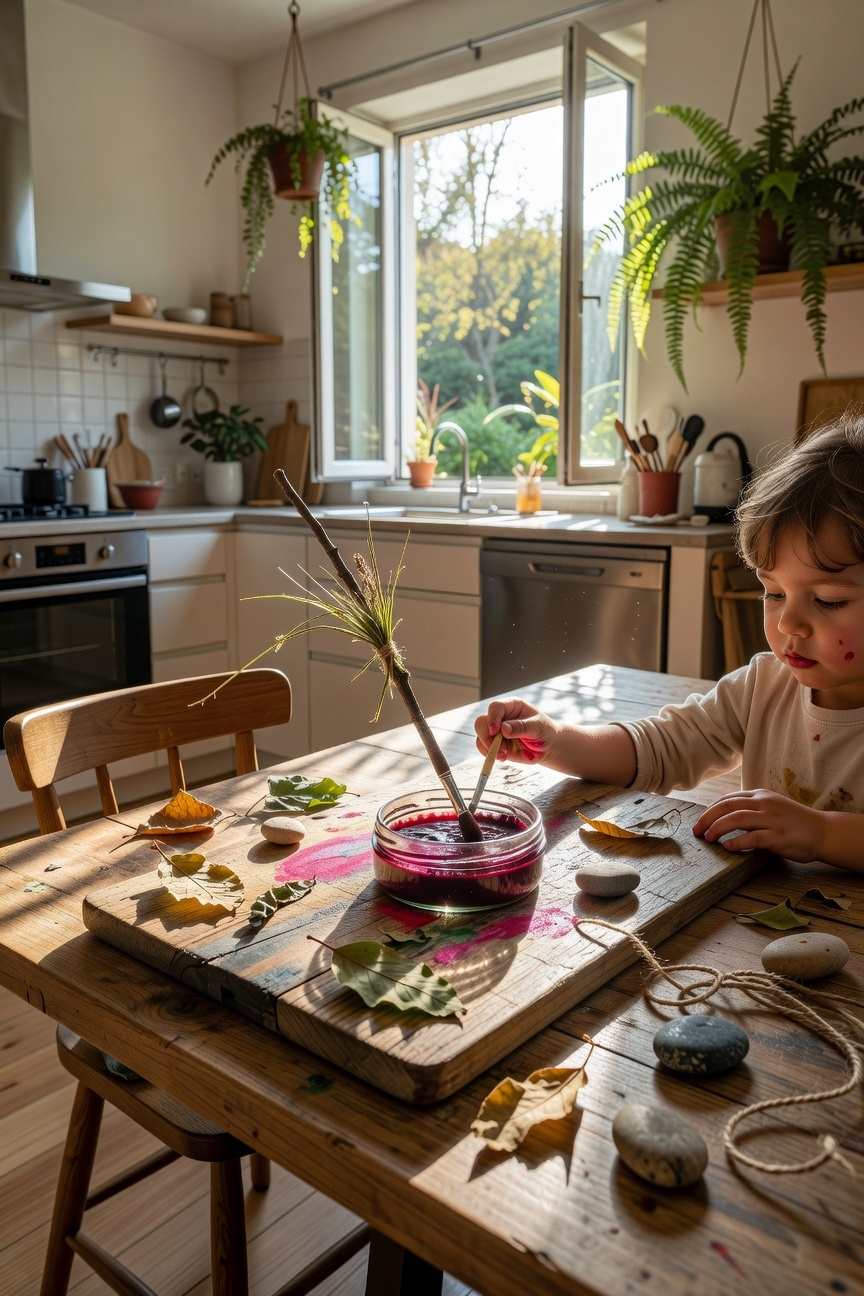 nature inspired paintbrush creation