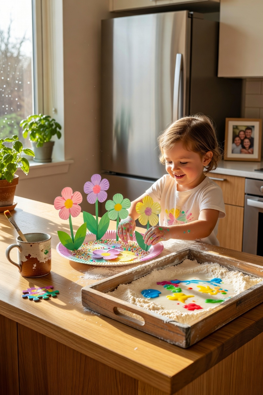 paper plate flower garden