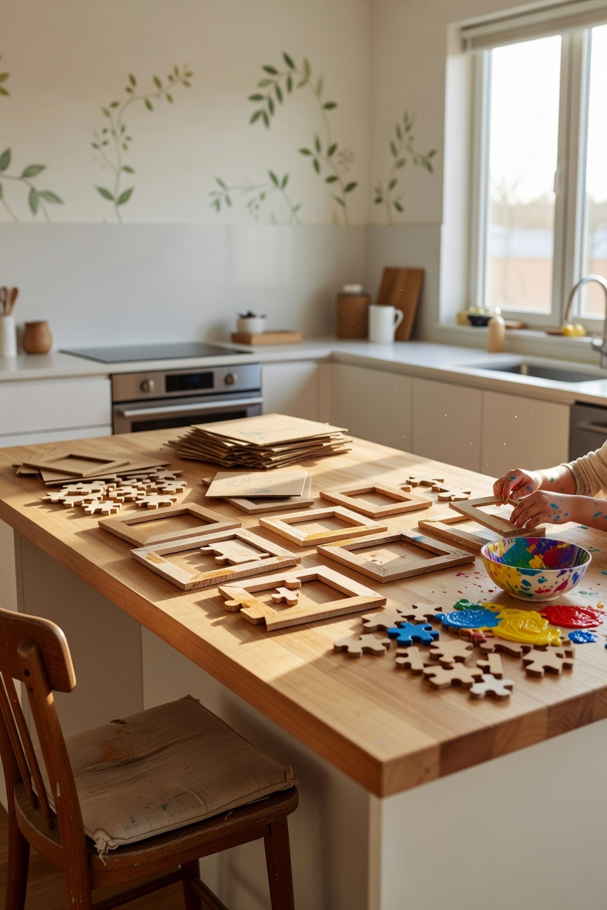 puzzle frame from scraps