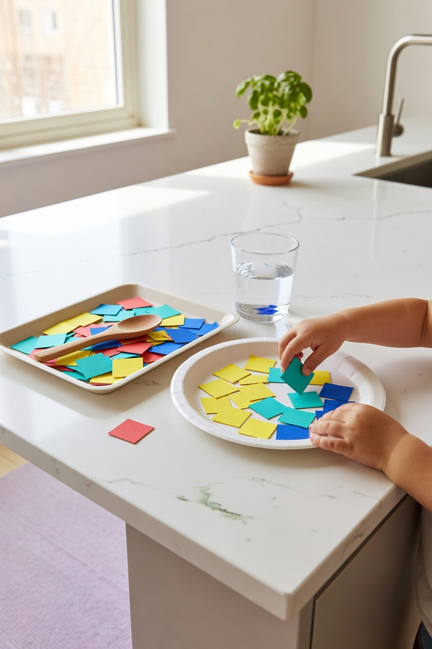 vibrant mosaic toddler craft