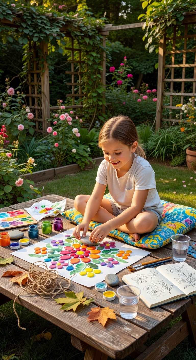 create colorful mosaic garden pathway