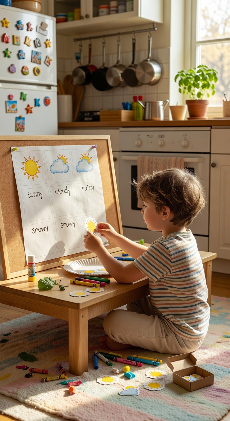 decorate weather chart with stickers