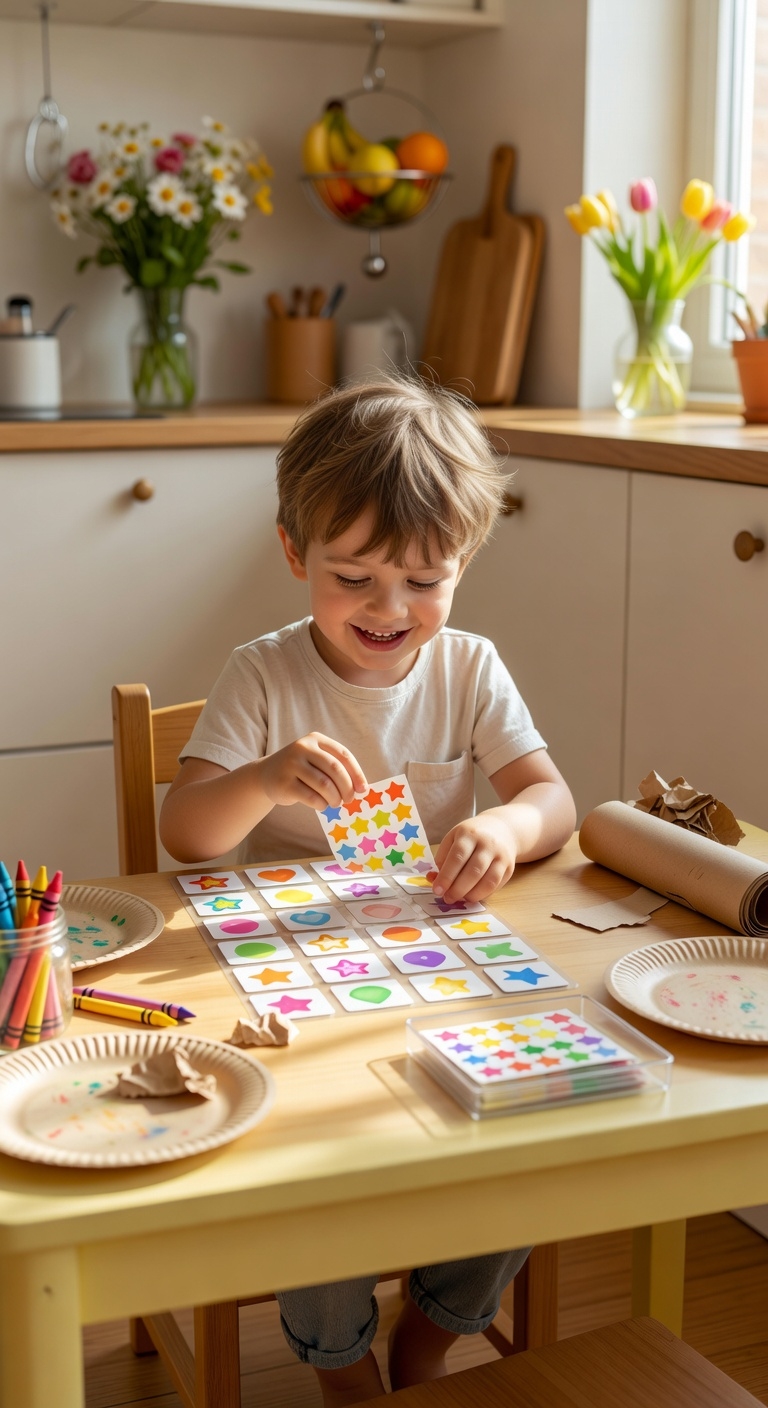 laminated sticker matching game