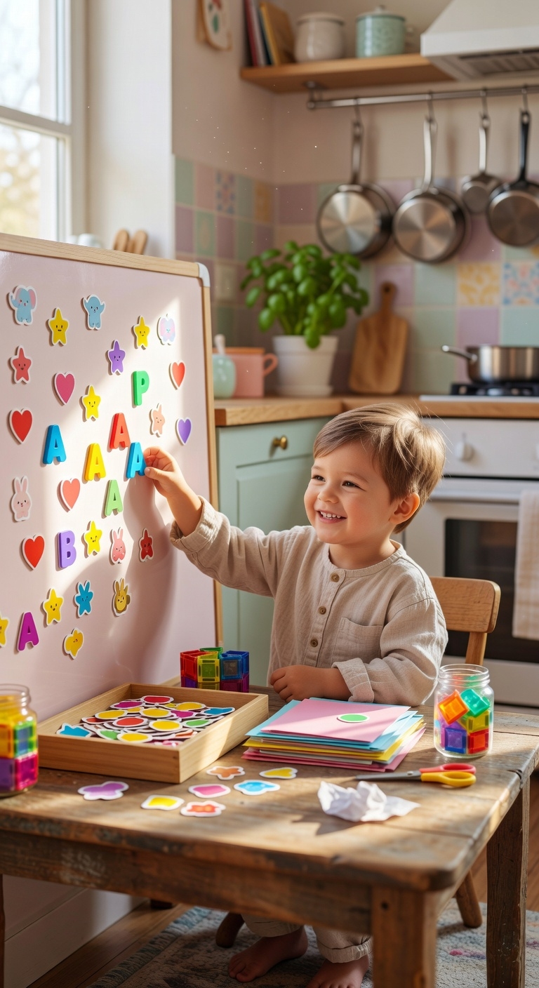 magnetic letters with stickers