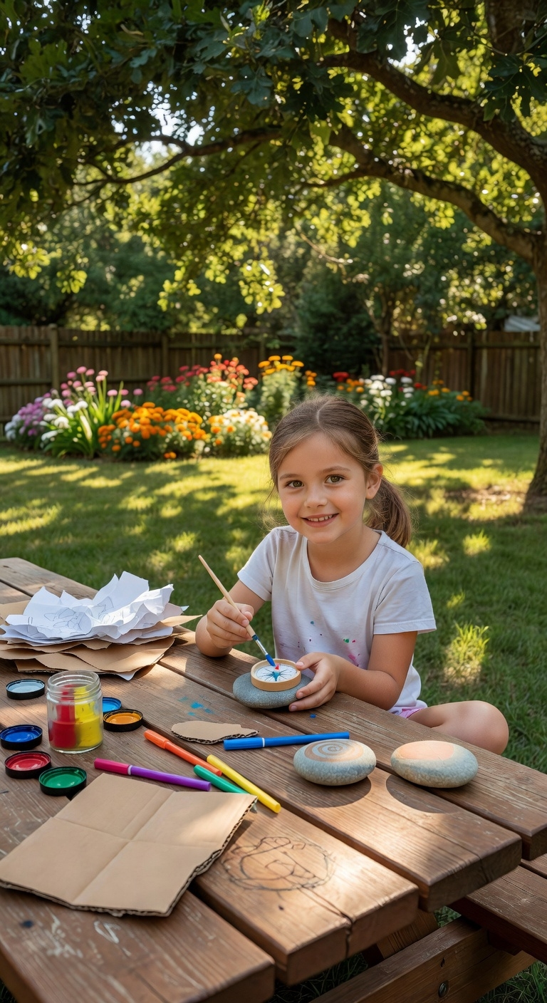 painted backyard treasure compass