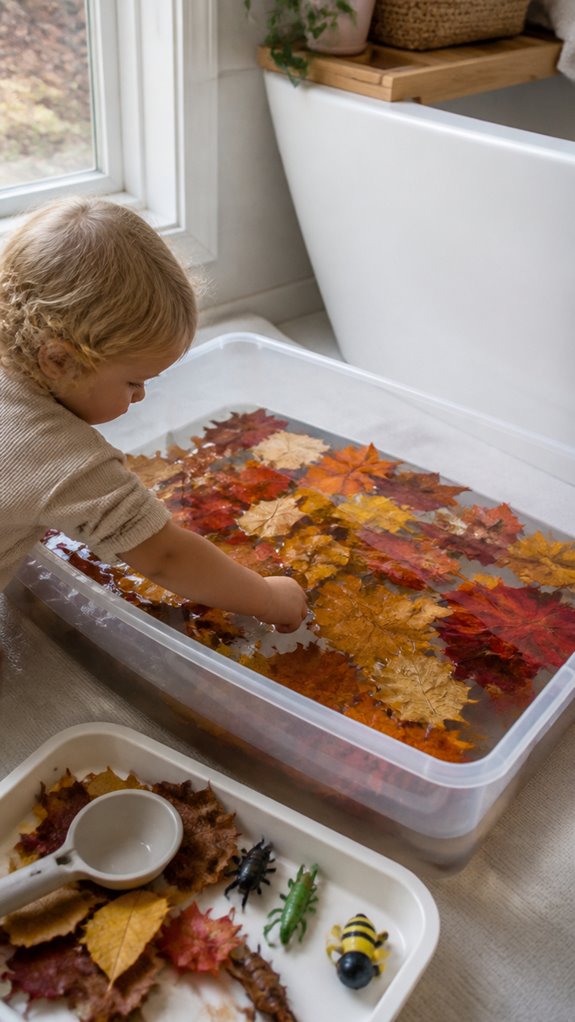 autumn leaf bath play