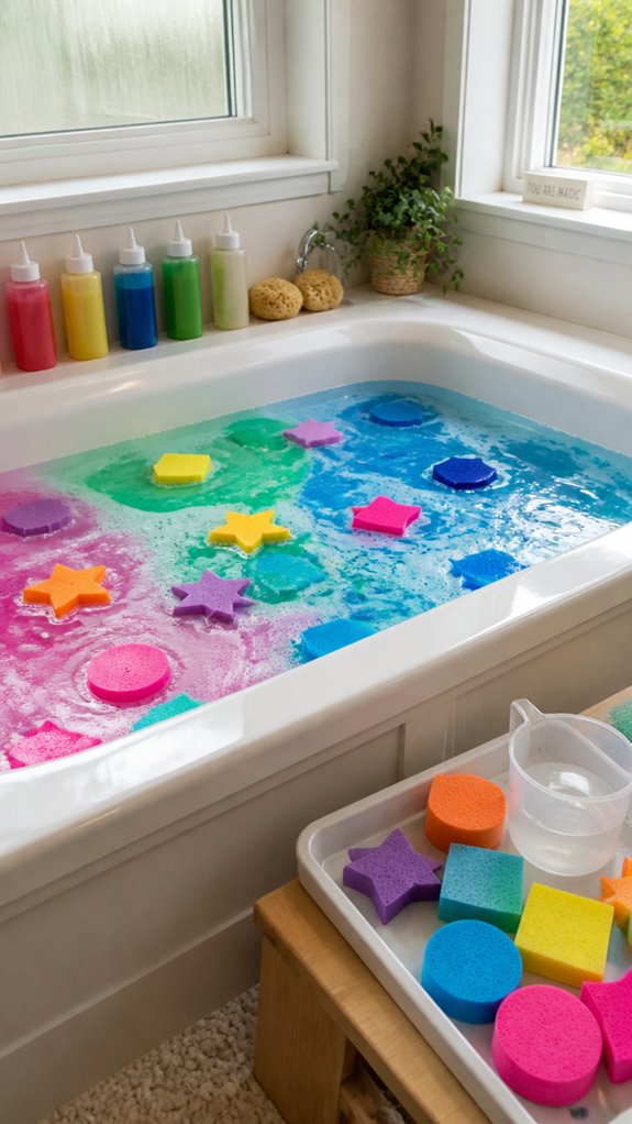 bath time sensory art