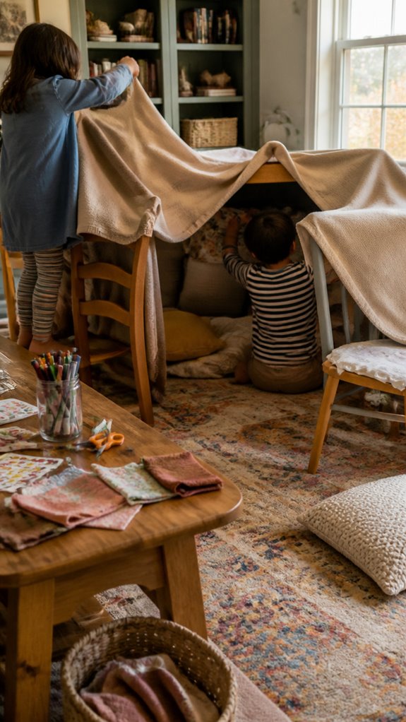 build cozy blanket fort together