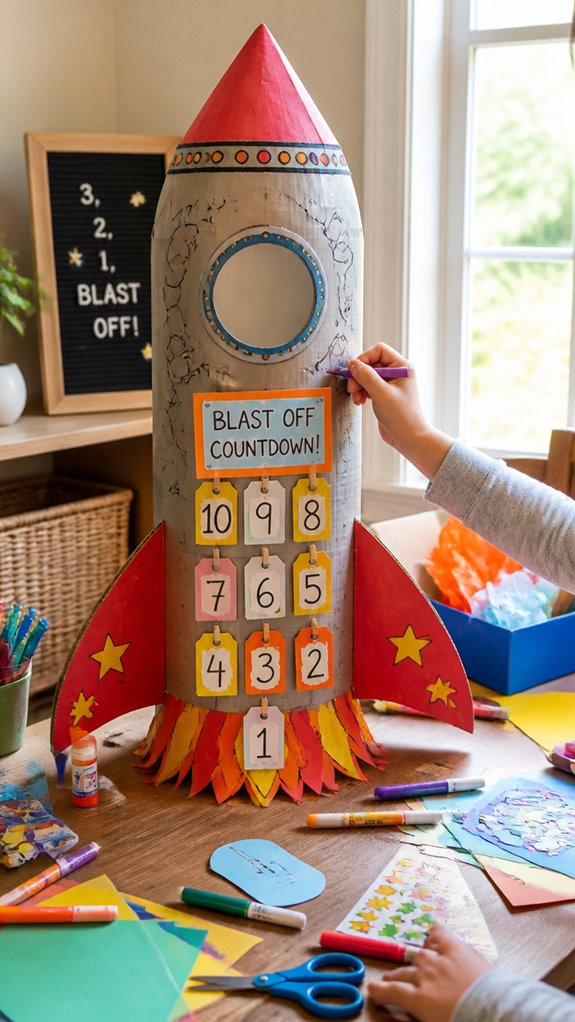 cardboard rocket ship countdown