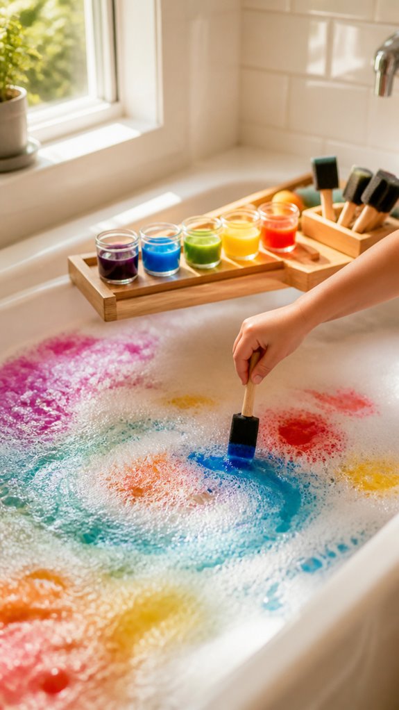 colorful bath time creativity