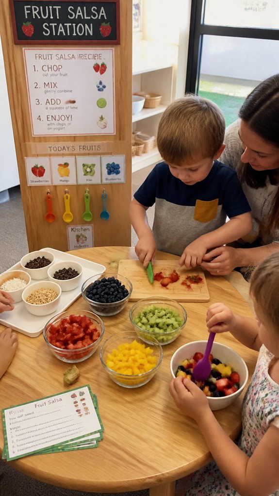 colorful fruits safe chopping