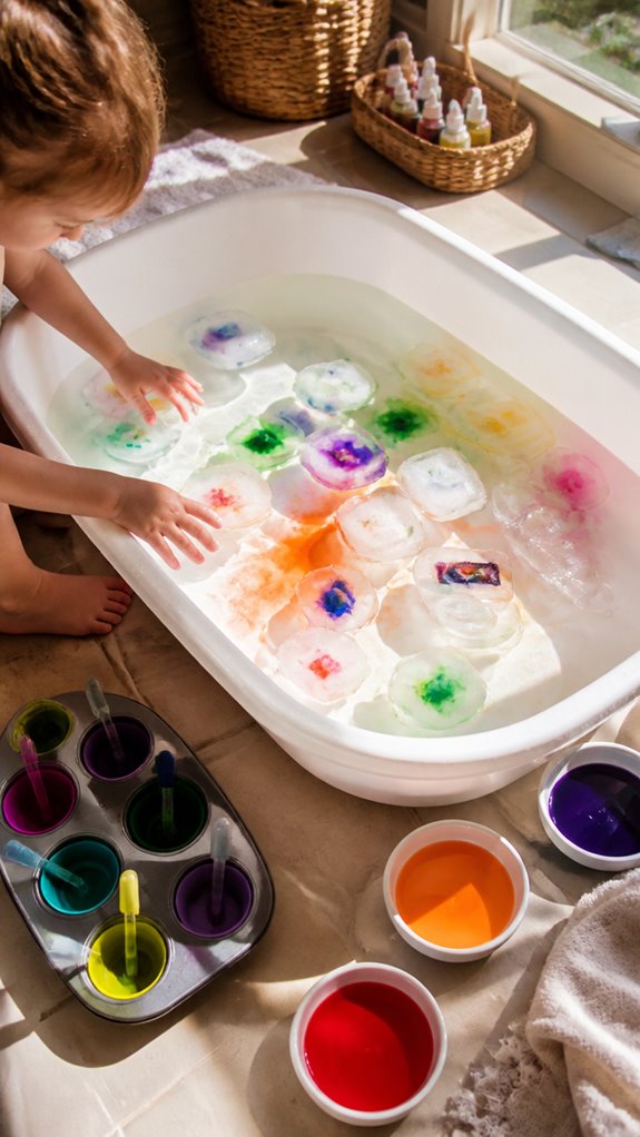 colorful ice bath art