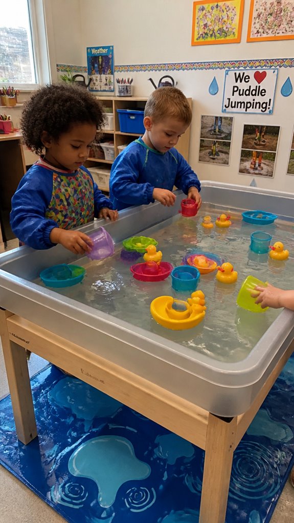 colorful puddle balancing activity
