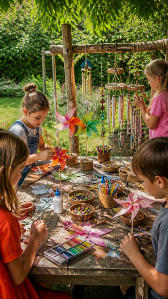 create colorful natural wind chimes