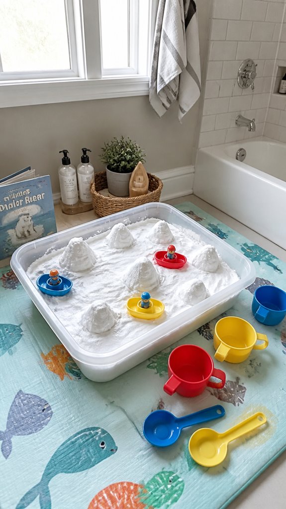create icy shaving cream icebergs