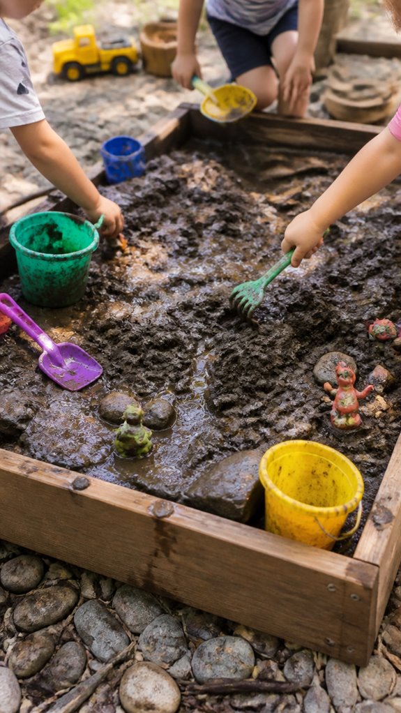 create shaded mud digging area
