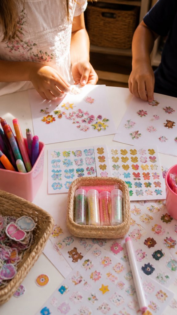 decorate with colorful personalized stickers