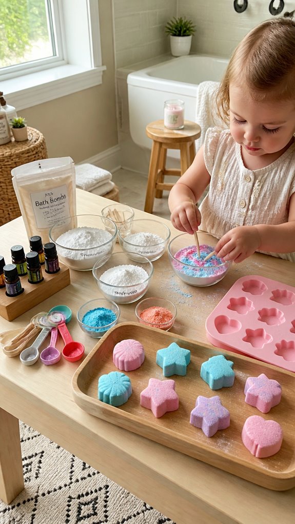 diy colorful bath fizzy bombs