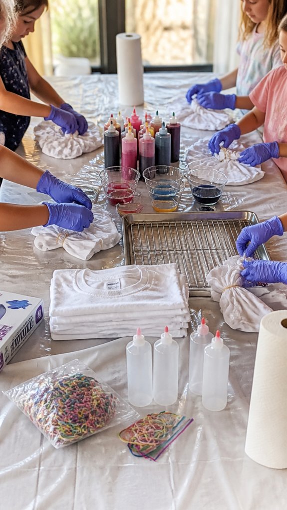 diy colorful tie dye station
